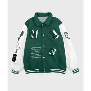 Dernière conception 2025 noir Varsity vestes veste hommes en cuir manches Letterman Varsity veste pour hommes - Product Image 6