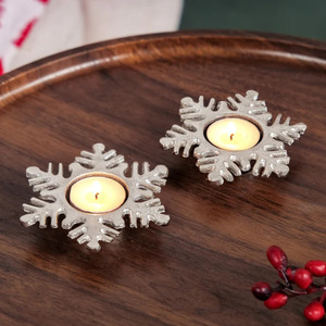 <b>Snowflakes</b> Metal Tea <b>Light</b> Holder and Candle Holder for Home Decor Trendy for Christmas Decoration - Product Image 1