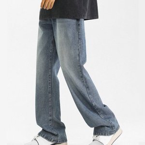 Jeans baggy délavé vintage pour hommes, pantalon en denim classique extensible et confortable à coupe ample - Product Image 5
