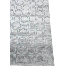 Tapis en laine et soie de bambou noué à la main bleu azalée, motif géométrique en losanges, pour salon, couloir, usage domestique - AIWB-13024 - Product Image 4