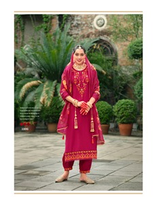 Design moderne Indien Exportation Qualité Viscose Soie Kurti Pantalon & Dupatta Avec Jari & Séquence Travail Femme Mode Exportateur À Vendre - Product Image 3