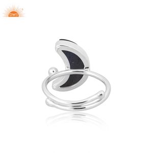 Natural <b>Blue</b> Fire Labradorite Moon Shaped 925 Sterling Silver <b>Jewellery</b> Hand Made Custom Manufacturer - Product Image 2