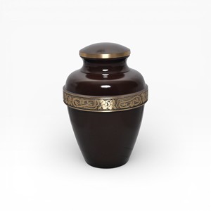 Urna Funeraria Clásica Roja con Anchos Bordes Dorados y Acabado Satinado Liso para una Conmemoración Atemporal - Product Image 4