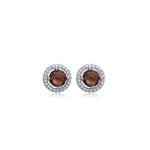 Boucles d'oreilles clous rondes en Sultanite CZ, faites à la main en Turquie, bijoux en argent sterling 925, vente en gros - Product Image 1
