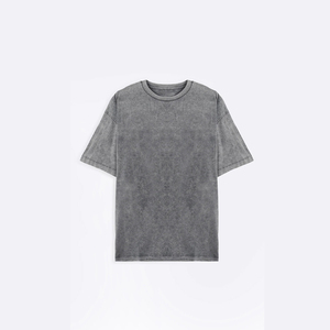 Camiseta de algodón 100% de lujo desgastada para hombre, camisetas de talla grande de punto personalizadas con logotipo Vintage en blanco de alta calidad - Product Image 1