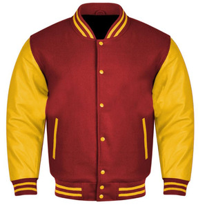 Chaqueta universitaria personalizada, cierre de un solo botón, impermeable, transpirable, grueso, Polar, diseño de dos tonos, lado acanalado - Product Image 3