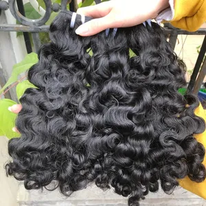 Super Double Drawn Raw Burmese Curly Hair Unprocessed Vietnamese Wholesale Price Natural color To Make Wig