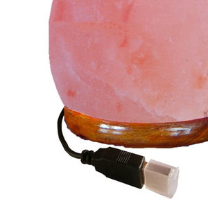 USB Himalayan Rock Salt Lamp Natural Crystal Pink Night <b>Light</b> Wooden Base For <b>Bedroom</b> Decoration - Product Image 3