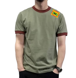 เสื้อยืดผู้ชายไซส์ใหญ่ ผ้าคอตตอนหนานุ่ม พรีเมียม ปี 2026 สีพื้น คอเสื้อแบบพิเศษ พิมพ์โลโก้ตามสั่ง เป็นมิตรกับสิ่งแวดล้อม รับผลิตแบบ OEM ขายส่ง - Product Image 4