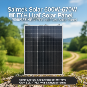 Panneau solaire monocristallin HJT N-Type à demi-cellules Saintek Solar 600W-670W - Product Image 3