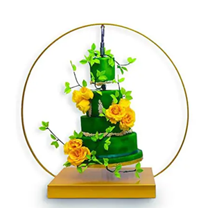 Support de gâteau en métal de forme ronde pour la décoration de mariage Forme personnalisée à 5 niveaux Taille régulière Le plus luxueux et élégant - Product Image 4
