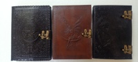 Revues en cuir sur mesure avec des motifs de thème celtique, y compris le loup, Double Dragon , Celtic Star fait avec du vieux papier look