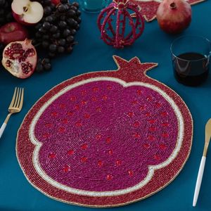 <b>Beaded</b> embroidery <b>placemat</b> Glass <b>beaded</b> <b>placemat</b> bead <b>placemat</b> - Product Image 4
