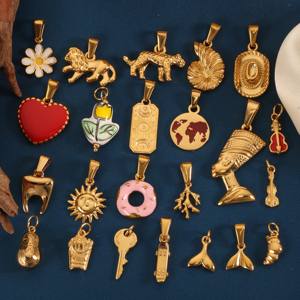 トレンドフォワードDIYチャーム-18Kゴールドステンレス鋼魚・ヒトデ・貝殻・尾防水チャームペンダント永久ジュエリー卸売 - Product Image 6