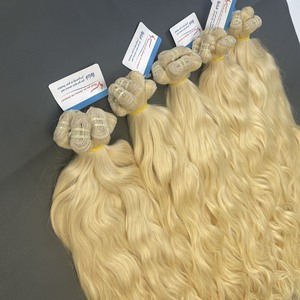 Extensiones de Cabello Humano Rubio de Alta Calidad y Lujo, Ondulado Natural, Sedoso, Precio al por Mayor - Product Image 4