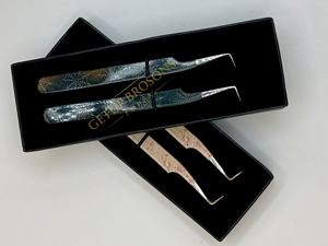 Puntas de acero inoxidable plateadas para extensión de pestañas, con revestimiento de papel de 10 mm, antiaestáticas, antimagnéticas, de 90 grados, para volumen y aislamiento. - Product Image 5