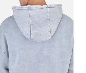 Sweat à capuche pour homme, délavé, manches longues personnalisées, effet délavé à l'acide, en tissu polaire - Product Image 4