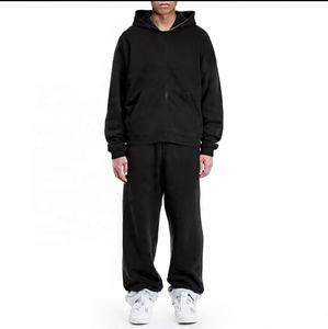 Wholesale <b>Vintage</b> Acid Wash Flare <b>Sweatshirt</b> & Jogger Set Cotton Streetwear Tracksuit for Men/Women - Product Image 2