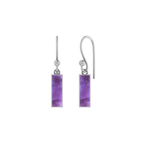 Pendientes Colgantes de Plata de Ley 925 de Alta Calidad con Amatista de Agua de Mar, Forma de Doble Corazón, Engaste de Bisel, Regalo Moderno - Product Image 1