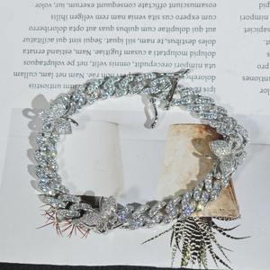 Colorless Moissanite 9mm Iced Out Hip Hop Miami <b>Butterfly</b> Cuban Link <b>Bracelet</b> In 925 Silver Luxury Bling Jewelry Wholesale Price - Product Image 4