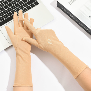 Daisy <b>Flower</b> Elbow Long Finger Satin Gloves for Wedding Bridal and Evening Events - Product Image 4