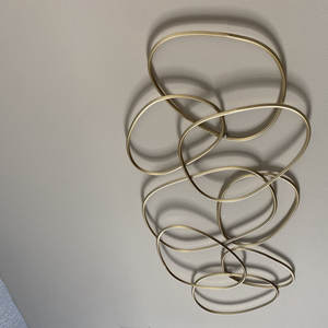 Contemporain Moderne Or Forme Ovale Abstrait Métal Mur Art Artisanat WB Inc Inde Suspendu Décoration Murale pour La Maison Décoration Murale - Product Image 4