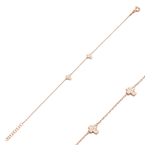 Double Cross Design <b>Charm</b> Bracelet Handcrafted Fine Jewellery Wholesale 925 Sterling Silver Jewelry - Product Image 1