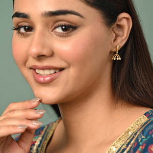 NOVAMART Fine Premium 925 <b>Silver</b> Drop and <b>Chandelier</b> Jhumki & Jhumka Earrings Gold Plated with Diamond for Women Weddings Wholes - Product Image 3