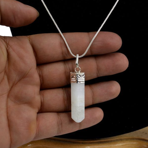 Último colgante de lápiz de selenita, venta al por mayor, colgantes de Chakra a la venta, collar de ágata de Alif Crystal and Agate EN LA India - Product Image 2