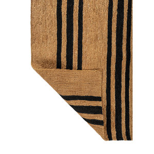 Tapis en jute et chanvre noués à la main Nomadic Threads beige et marron, motif rayé PKJT-148 pour usage domestique - Product Image 5