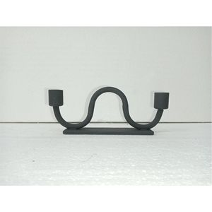 Factory Direct Modern Iron Candle Holder | Matte <b>Black</b> Powder Coated Metal <b>Candelabra</b> Decorative Candle Stand for Hotel & Events - Product Image 3