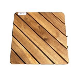 Carreaux de terrasse en bois d'acacia à emboîtement plancher d'intérieur planches de plancher de patio en bois imperméable extérieur - Product Image 1