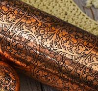 Bouteille artisanale 100% cuivre pur entièrement gravée avec couvercle pour boire directement, vaisselle pour adultes, pour le camping