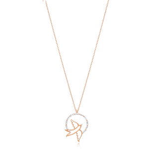Baguette CZ Stone Swallow <strong>Bird</strong> Charm Necklace 925 Sterling Silver <strong>Bird</strong> Pendant Wholesale Jewelry - Product Image 6