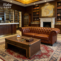 Sofá Chesterfield de Cuero Genuino Color Vino Tinto de Lujo, Clásico, con Brazos Enrollados y Tapizado, de 3 Plazas, con Esponja de Lujo Antigua para Sala de Estar o Club