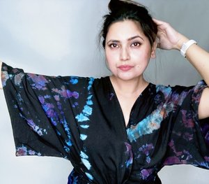 Robe Kimono Céleste Tie Dye Robe Caftan Grande Taille pour Femme - Product Image 2