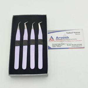 แหนบคีบขนตาเพชรสีม่วงอ่อน45องศาอุปกรณ์สำหรับขนตาชี้แบบมืออาชีพ - Product Image 3