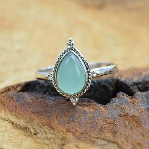 925 argent Sterling calcédoine pierres précieuses bague bijoux à la main argent Boho Style bague bijoux pour femmes cadeau de mariage pour femme - Product Image 2