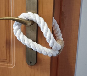 Door Stop Thick Rope - Chunky White Cotton Rope - Nautical Decor - Door Animal <b>Stopper</b> - Industrial Holdbacks - Product Image 3