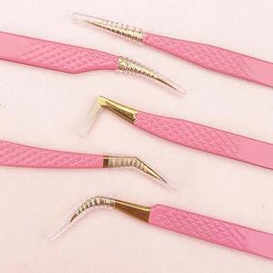 แหนบขนตาสแตนเลสปลายแหลมสีชมพูโดย Zuol,อุปกรณ์และขนตาปลอมโลโก้ออกแบบได้ตามต้องการ - Product Image 5