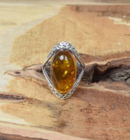 Großhandelsangebot für Preiswerte Baltische Bernstein 925 Sterling Silber Natürliche Edelstein-Ringe Handgefertigter Designer-Schmuck