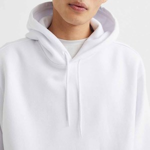 <b>White</b> Smoke Color With Customize Kangaroo Pocket Hooded <b>Sweatshirt</b> for <b>Men's</b> With Your Own Brand Logo Neck Print Design Hood - Product Image 4