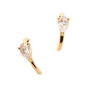 Pendientes de Plata de Ley S925 con Baño de Oro de 14K y Circonita Cúbica, Diseño Clásico y Atemporal, Joyería Personalizable Ajustable, OEM ODM - Product Image 1