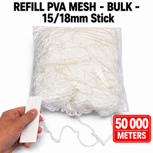 Recharge de filet PVA 15/18mm 50 000m en vrac, écologique, soluble dans l'eau, pour présentation d'appâts, pêche à la carpe en eau douce, filet hermétique - Product Image 1