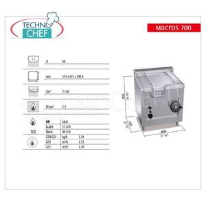 Poêle à gaz, basculement manuel, capacité 60 litres, .800x700x900h - Product Image 3
