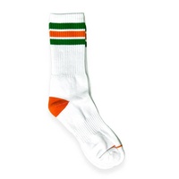 Chaussettes pour hommes en coton respirant, anti-transpiration, antibactériennes, à rayures colorées rétro des années 90, fabriquées par l'usine ODM JZVINA