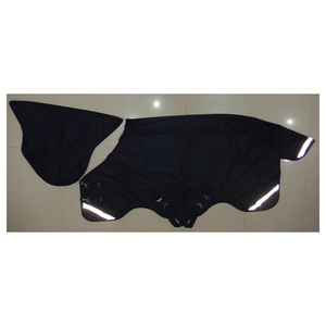 Tapis de participation de cheval d'hiver noir de qualité supérieure double ensemble tissu de reliure de cou coquille polaire coton remplissage utilisation de dressage - Product Image 3