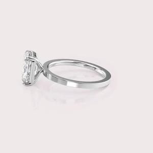 IGI Certified Radiant Shape Lab Created Diamond Engagement <b>Ring</b> 9K Rose / Yellow & White Gold Minimalist Solitaire <b>Ring</b> - Product Image 3