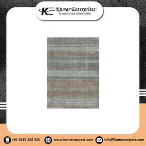 Tapis d'intérieur de luxe de haute qualité en soie de bambou nouée à la main, à poils coupés abstraits, antidérapants, toutes saisons, pour le bureau, la prière ou l'hôtel - Product Image 2