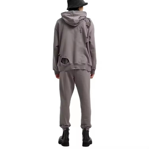 Sudadera con Capucha para Hombre, Diseño Nuevo, Personalizada, Desgastada, con Agujeros en los Pulgares, Diseño Lavado Ácido - Product Image 2